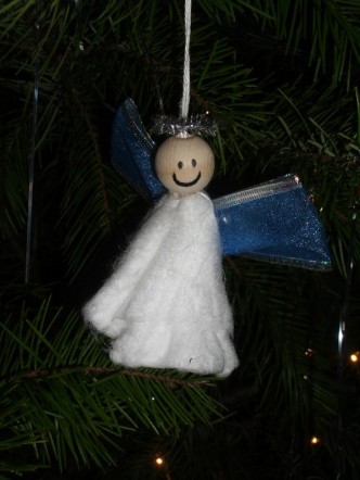 Unique Tampon Angel Christmas Ornament
