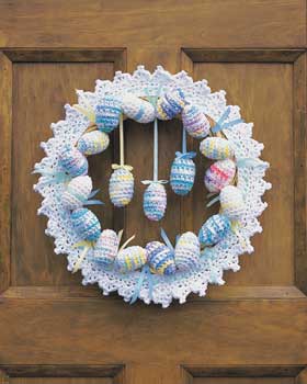 Crochet Lace Easter Wreath
