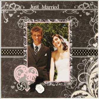 Just Married Scrapbook Layout from Paper Wishes | FaveCrafts.com